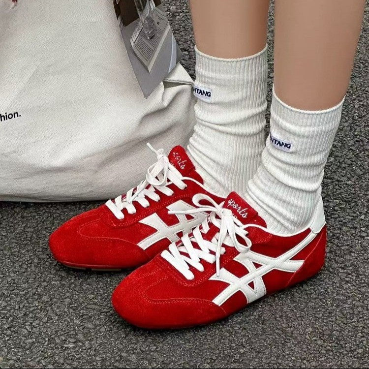 Damen Sportliche Sneakers aus hochwertigem Veloursleder mit atmungsaktiver Sohle R&B