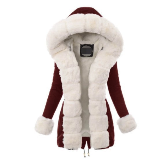 Damen Fleecejacke mit luxuriösem Kunstpelzkragen R&B