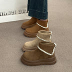 Damen bequeme Winterstiefel mit modischem Kragenabschluss R&B