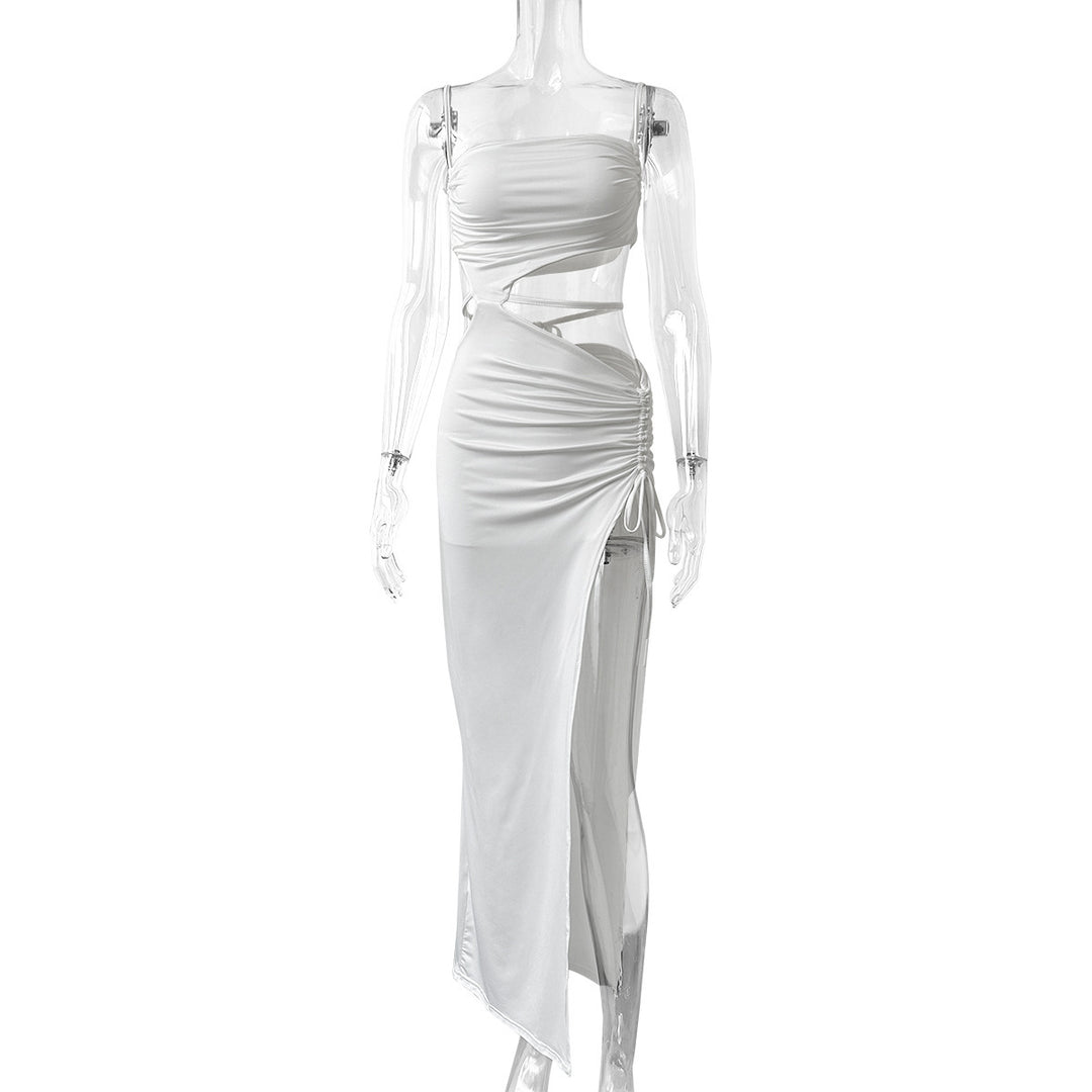 Damen Set mit Cropped Top und Maxirock mit Raffung R&B