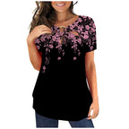 Damen elegantes Oberteil mit floralem Cut-Out-Design und glänzendem Ringeinsatz R&B
