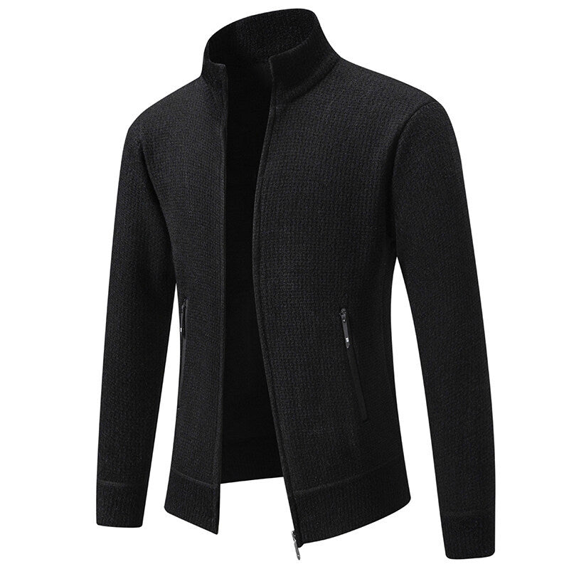 Herren leichte Strickjacke mit modernem Zipper und sportlichem Design
