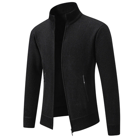Herren leichte Strickjacke mit modernem Zipper und sportlichem Design R&B