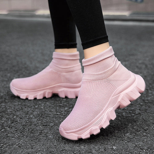 Damen Hochleistungs-Laufschuhe mit atmungsaktiver Strick-Oberfläche und rutschfester Sohle R&B