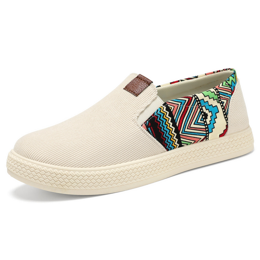 Damen Slip-On-Schuhe mit buntem Mustereinsatz von R&B