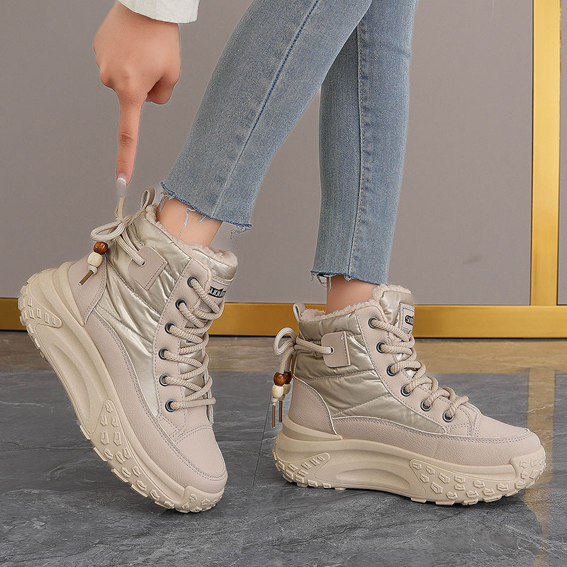 Damen modische hohe Sneakers mit isolierendem Futter und rutschfester Sohle R&B