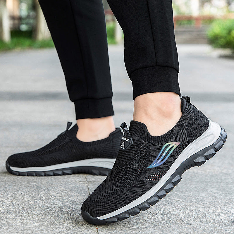 Damen Komfortable Slip-On Sneakers mit flexiblem Strickoberteil R&B