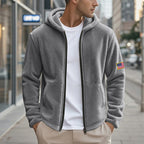 Herren Fleecejacke mit hohem Kragen und praktischen Seitentaschen R&B
