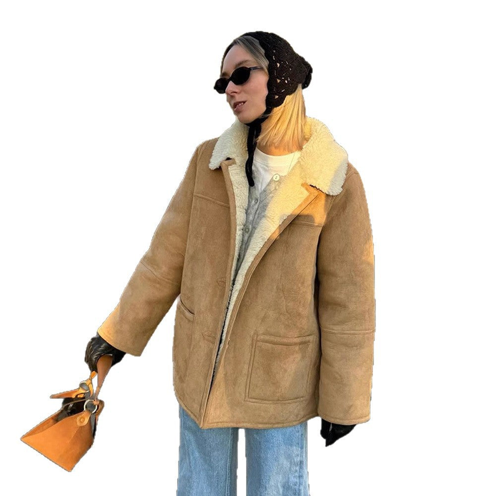 Damen Oversized Kunstfelljacke im lässigen Schnitt R&B