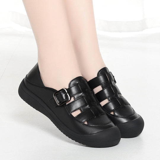 Damen Komfortable Lederschuhe mit modischem Schnallen-Detail R&B