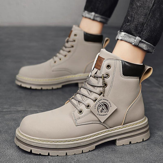 Damen Lederstiefeletten mit robustem Profil und Schnürung R&B
