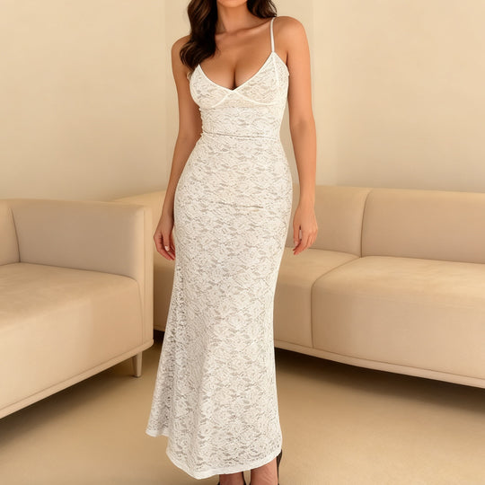 Damen Elegantes Spitzenkleid mit figurschmeichelndem Schnitt R&B