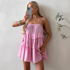 Damen Verspieltes Puffkleid aus leichtem Baumwollmaterial mit Rüschendetails R&B