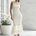 Damen Häkelkleid mit voluminösem Rüschenbesatz R&B
