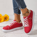 Damen Sportliche Schnür-Sneaker mit elegantem Steppdesign R&B