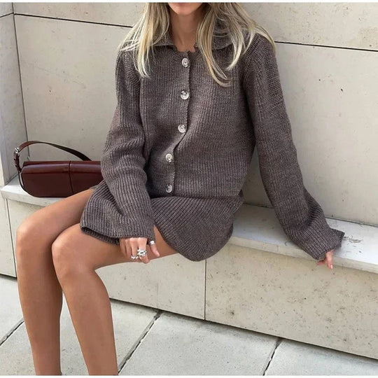 Damen Strickpullover und Rock Ensemble R&B
