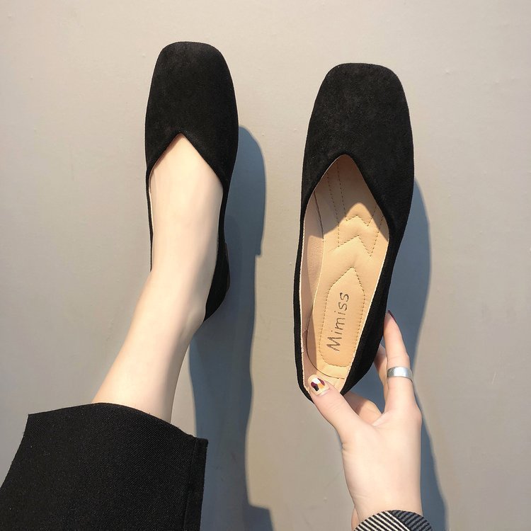 Damen Ballerinas aus Veloursleder mit elegantem V-Ausschnitt R&B