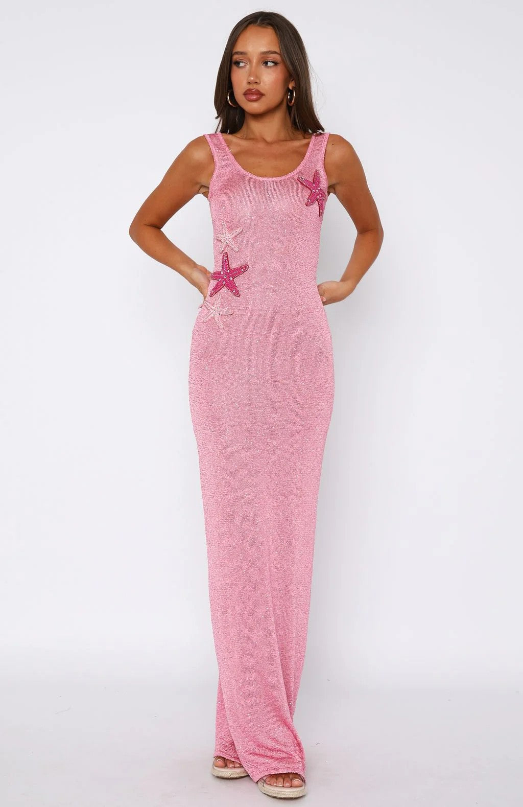 Damen Funkelndes Maxikleid mit Muschel-Applikationen R&B