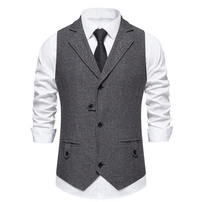 Herren elegante Weste mit modernem Hahnentritt-Muster