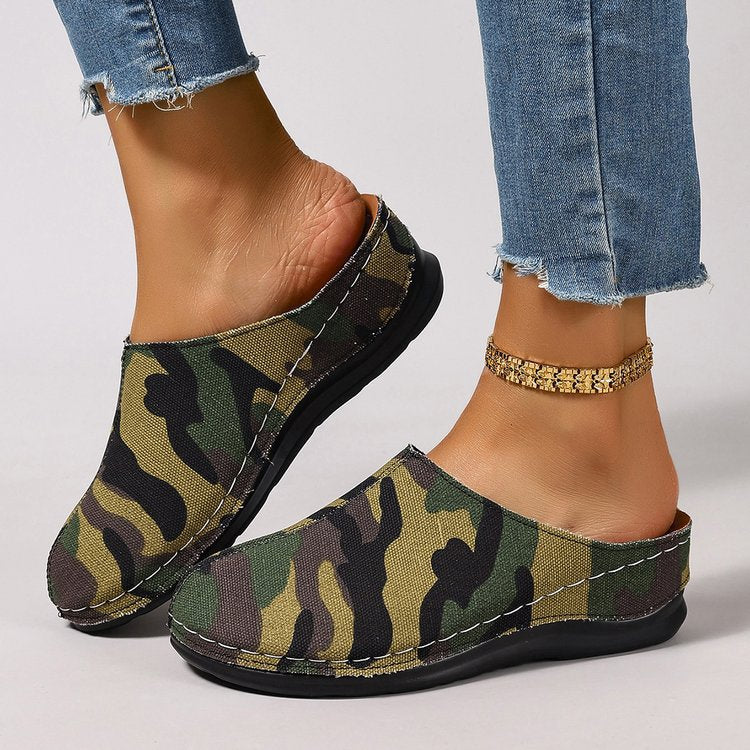 Damen Komfortable Clogs mit modischem Tierfell-Design und anatomischer Fußbettung R&B