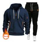 Herren Sportliches Hoodie-Set mit funktionalen Taschen und atmungsaktiven Eigenschaften R&B