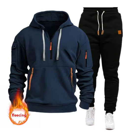 Herren Sportliches Hoodie-Set mit funktionalen Taschen und atmungsaktiven Eigenschaften R&B
