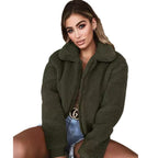 Damen Kuschelige Fleecejacke mit hohem Kragen und elastischen Bündchen R&B
