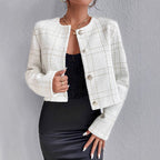 Damen modische tweed Jacke mit goldenen Akzenten R&B