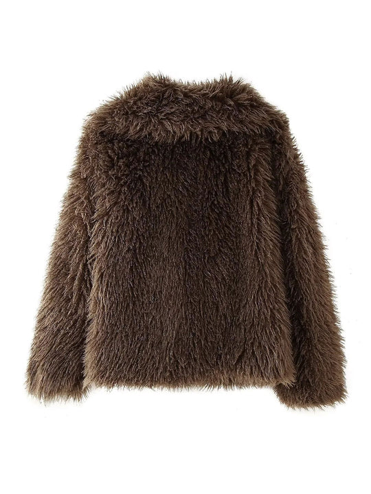 Damen Kuschelige Fleecejacke mit großzügigem Kragen und weichem Innenfutter R&B