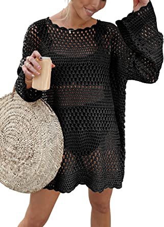 Damen luftiges Häkelkleid R&B