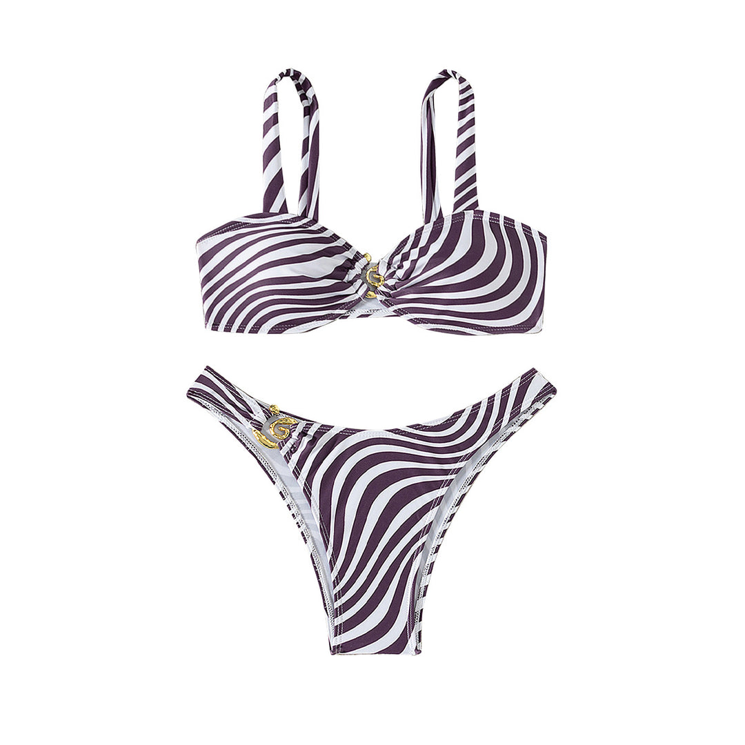Damen Bikini mit elegantem Bustier-Design und seitlichem Bindedetail R&B