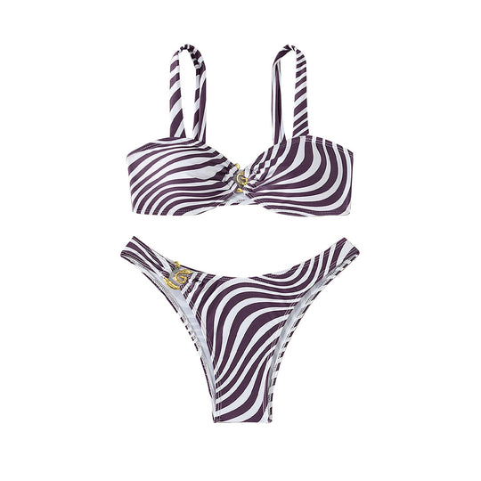 Damen Bikini mit elegantem Bustier-Design und seitlichem Bindedetail R&B