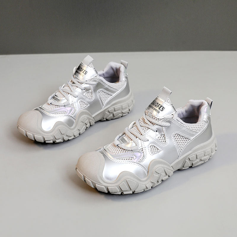 Damen Sportliche Sneakers mit reflektierender Oberfläche R&B