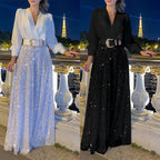 Damen elegante Overall mit funkelnden Pailletten und langem Schnitt R&B