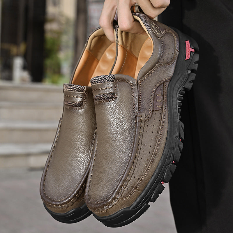 Herren Premium-Leder Mokassins mit rutschfester Laufsohle R&B