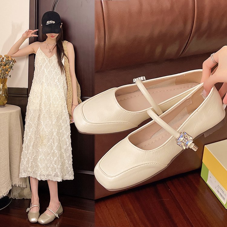 Damen elegante Ballerinas mit dekorativem Verschluss R&B