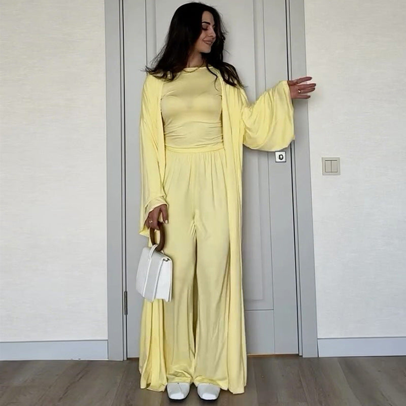 Damen eleganter Maxikleid mit voluminösen Ärmeln R&B