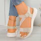 Damen Komfortsandalen mit verstellbaren Riemen und rutschfester Sohle R&B