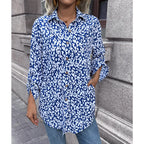 Damen luftiges Blusenshirt mit Animal-Print und bequemen Schnitt