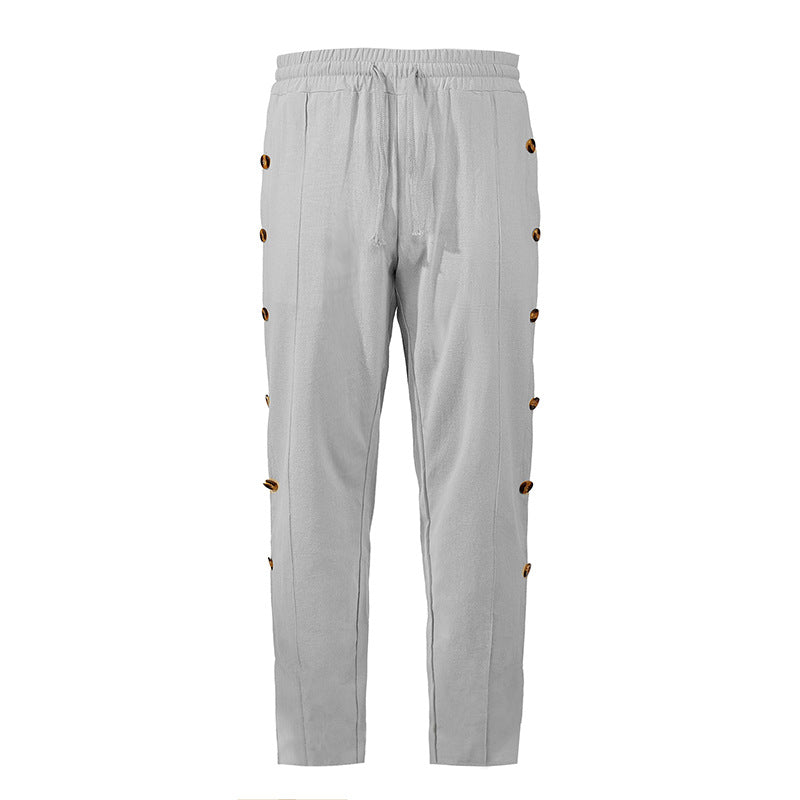 Herren modische Designerhose mit Knopfleiste und verstellbarem Bund R&B