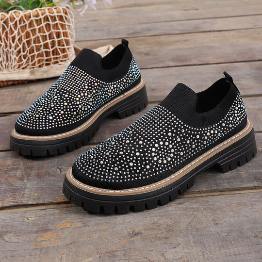 Damen Glitzernde Slip-On Sneakers mit komfortablem Fußbett R&B