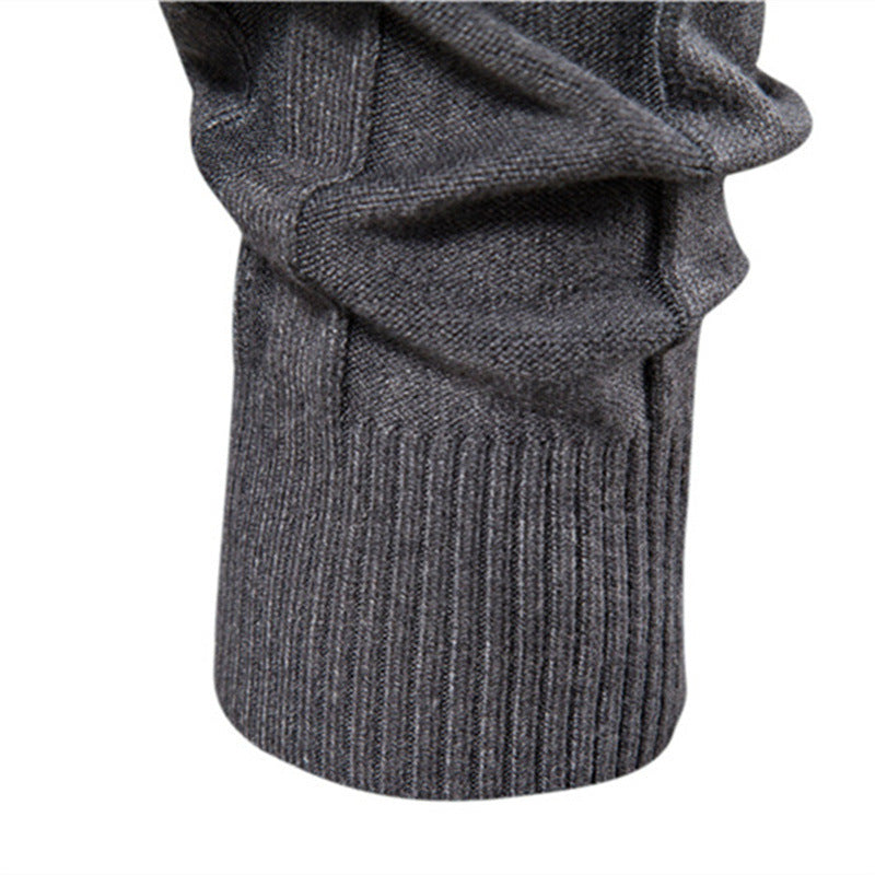 Herren Strickpullover mit hochgeschlossenem Kragen und eleganter Rippstruktur R&B