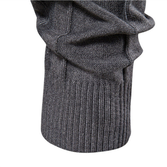 Herren Strickpullover mit hochgeschlossenem Kragen und eleganter Rippstruktur R&B
