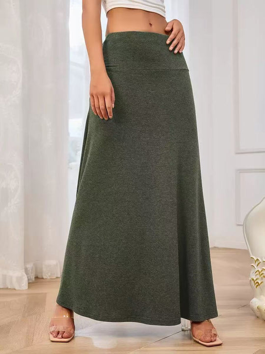 Damen Maxi-Rock aus weichem Stretch-Material mit hohem Taillenbund R&B