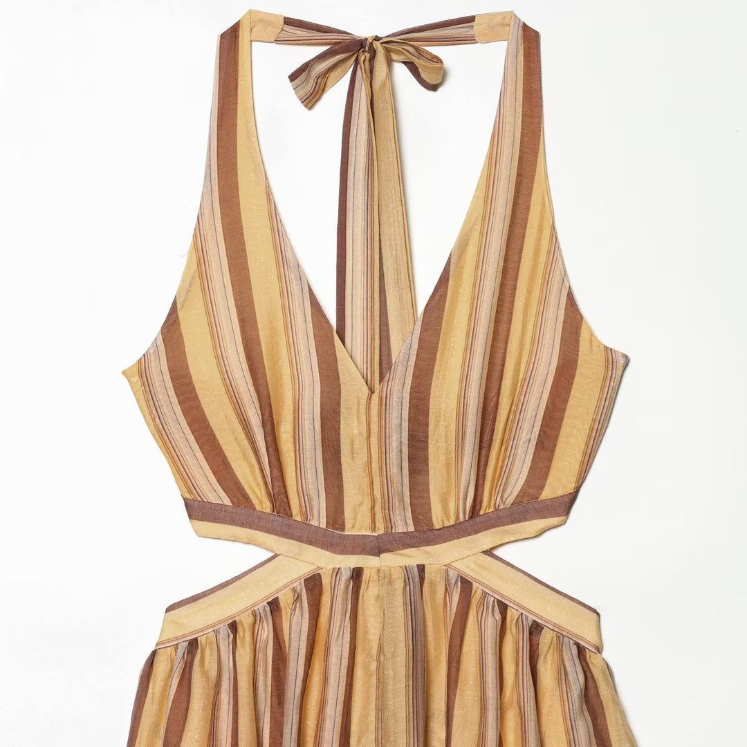 Damen Sommerkleid mit tiefem Ausschnitt und Cut-Outs R&B