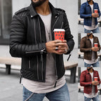 Herren Bikerjacke mit Steppungen und Reißverschlüssen R&B