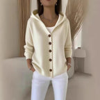 Damen nan Kapuzen-Cardigan mit Knopfleiste und lässiger Oversize-Passform R&B