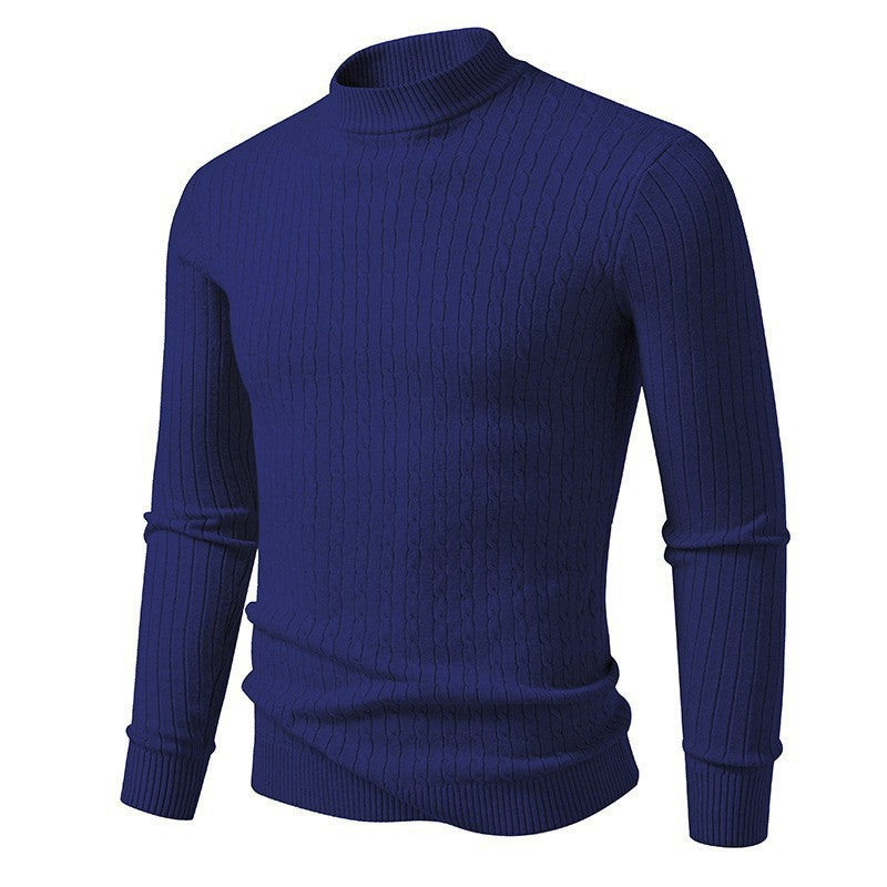 Herren Rollkragenpullover aus strukturiertem Strickmaterial R&B
