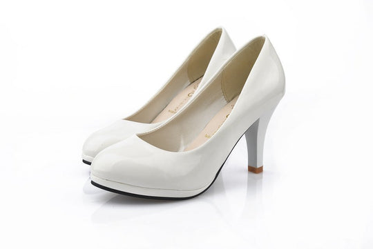 Damen elegante Hochglanz-Pumps mit bequemem Innenfutter und stabilem Blockabsatz R&B