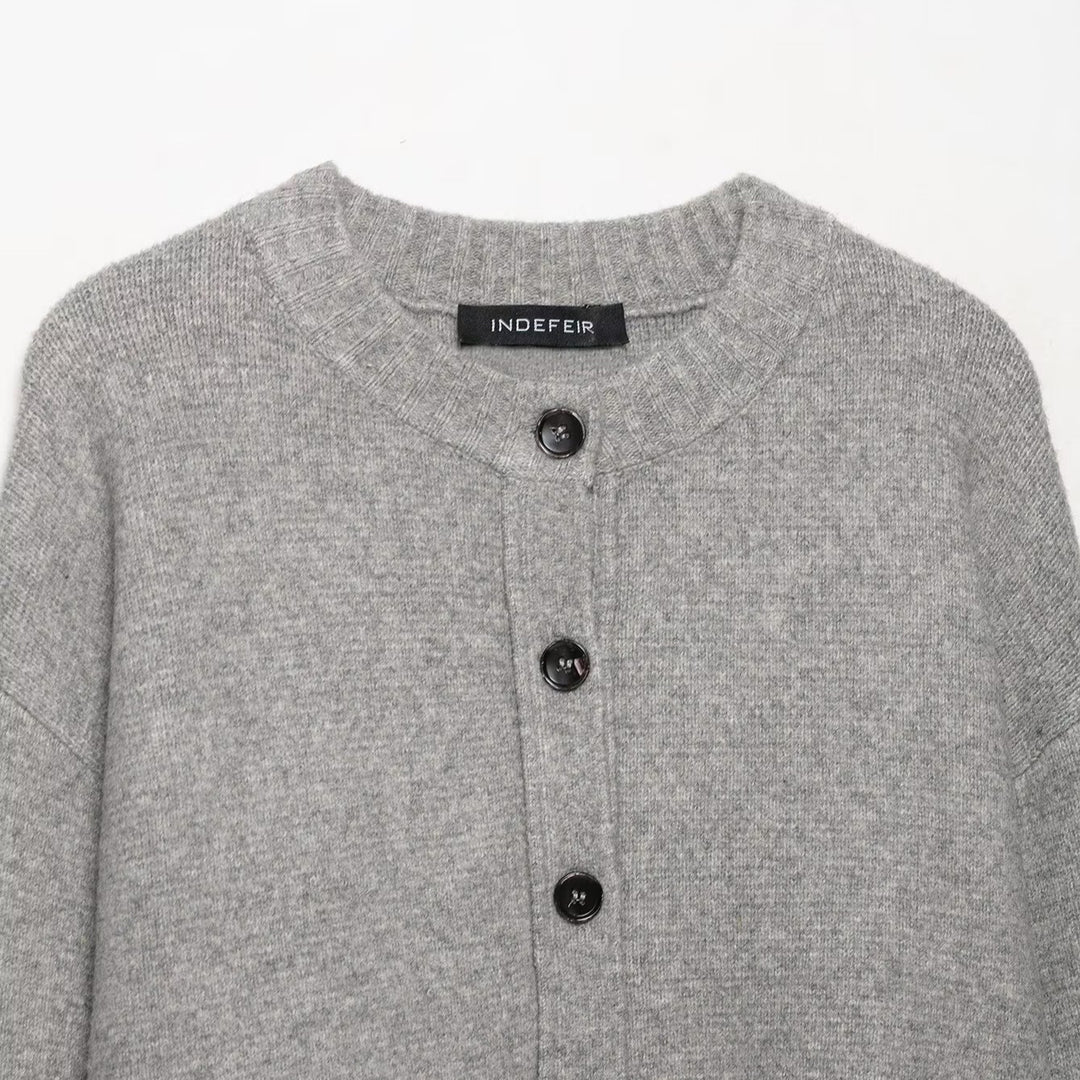Damen lässiger Strickcardigan mit Knopfdetails R&B